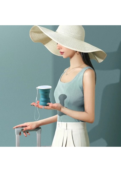 320ML Mavi Silikon Katlanır Su Bardağı Teleskopik Büyük Kapasiteli Spor Bardağı Açık Seyahat Taşınabilir Katlanır Kahve Fincanı Eşlik Eden Şişe (Yurt Dışından) fırsatları
