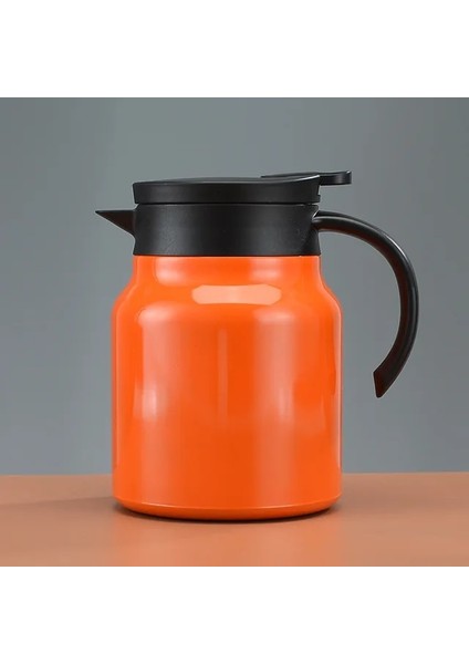 Turuncu 800 ml 800/1000 ml Büyük Kapasiteli Su Isıtıcısı Paslanmaz Çelik Cezve Isı Yalıtımı Taşınabilir Çaydanlık Kahve Filtresi Coffeeware (Yurt Dışından)