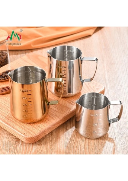 304 Terazili 600ML Latte Art Bardak Terazili Latte Art Bardak, Paslanmaz Çelik Kahve Fincanı Ev Latte Art Aletleri Süt Köpürtme Bardağı 350ML (Yurt Dışından)