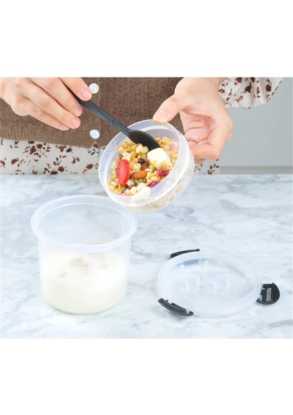 Gri Gıda Taze Tutma Kabı Kahvaltı Yulaf Yoğurt Süt Kupası Ofis Öğle Yemeği Taşınabilir Gıda Saklama Kabı Mutfak Aksesuarları (Yurt Dışından) indirimleri