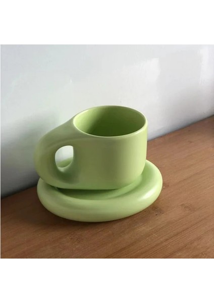 Stil 7 Yaklaşık 400 ml Seramik Kupa Tabağı ile Kahve Fincanları ve Tabakları Ev Ofis Çay Bardağı Kahve Fincanları Kore Kupa Seramik Tabak (Yurt Dışından)