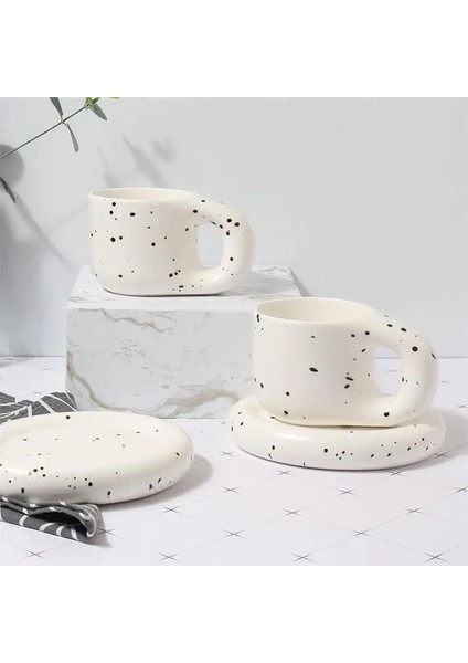 Stil 7 Yaklaşık 400 ml Seramik Kupa Tabağı ile Kahve Fincanları ve Tabakları Ev Ofis Çay Bardağı Kahve Fincanları Kore Kupa Seramik Tabak (Yurt Dışından)