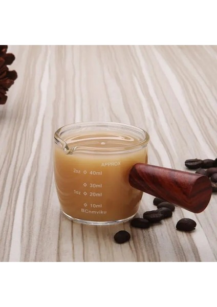 40ML 75ML Espresso Shot Cam Çift Borulu Cam Isıya Dayanıklı Saplı Temizle Ölçekli Ölçüm Fincan Şarap Süt Kahve Ölçü Sürahi Araçları (Yurt Dışından)