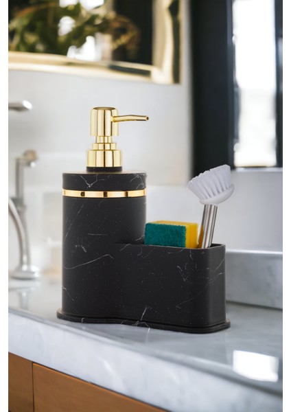 Desenli Sıvı Sabunluk Mutfak Banyo Deterjanlık Granit Sabunluk Fırça Sünger Dahil Değildir fiyatları