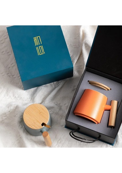 Stil 10 Coffeeware Demlik Teaware Seramik Kapaklı Kupa Yaratıcı Ahşap Saplı Kişisel Ofis Fincan Hediye Fincan Hediye Kutusu Buzlu Kupa Logosu (Yurt Dışından)
