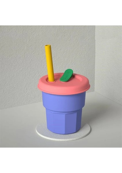 Stil 5 400 ml Anti-Sonbahar Silikon Su Bardağı 12 Karikatür Renk Çevre Dostu Drinkware Saman Tipi Çocuklar Oğlan Kız Drinkware Süt Suyu Bardak Sıcak J242 (Yurt Dışından)