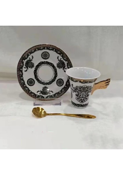 Stil 2 Vintage Porselen Kahve Fincanı Hizmetleri Güzel Tatlı Kahve Kupaları Yeniden Kullanılabilir Ikindi Çayı Nordic Copos De Vidro Ramazan Bardak (Yurt Dışından)