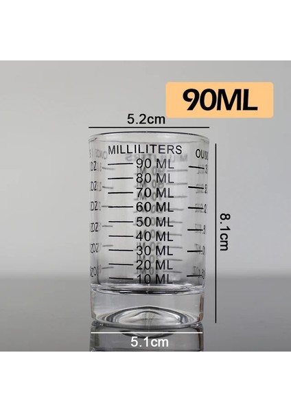 90 ml Espresso Cam Ölçüm Fincan Espresso Atış Cam Sıvı Cam Ons Bardak Ölçeği Mutfak Malzemeleri Profesyonel Barista Kahve Araçları (Yurt Dışından)