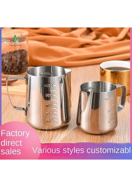201 Terazili 1500ML Terazisiz Latte Art Bardak Terazili Latte Art Bardak, Paslanmaz Çelik Kahve Fincanı Ev Latte Art Aletleri Süt Köpürtme Bardağı 350ML (Yurt Dışından)