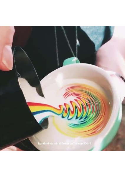 Tamamen Sırlı Siyah Avrupa Minimalist Lüks Kahve Fincanı Cappuccino Latte Seramik Latte Sanat Profesyonel Kahve Fincanı Fincan Tabağı Seti 300 ml (Yurt Dışından)