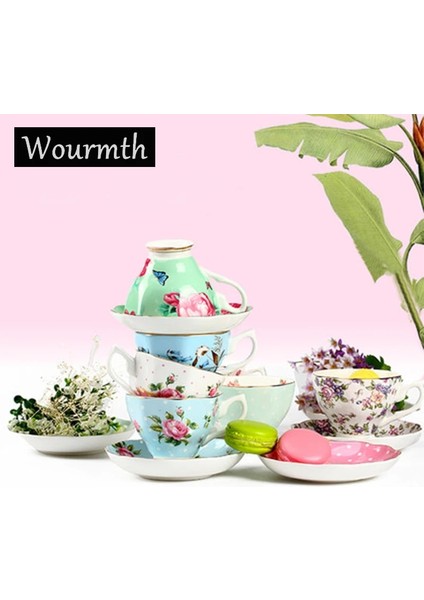 Stil H 200-400 ml 1 Pc Asil Kemik Çini Kahve Fincanı Seramik Öğleden Sonra Çay Fincanları ve Tabakları Set Yüksek Kaliteli Porselen Cafe Parti Drinkware Güzel Hediye (Yurt Dışından)