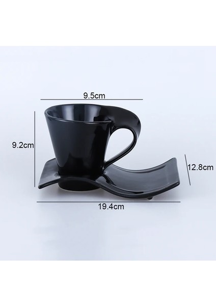 B Büyük Fincan Çanak Seramik Çay Kahve Kupaları Düz Renk Çay Süt Bardakları 200/250 ml Yaratıcı Ev Masaüstü Şekilli Kahvaltı Bardak Tabakları Süt Kahve Kupaları (Yurt Dışından)