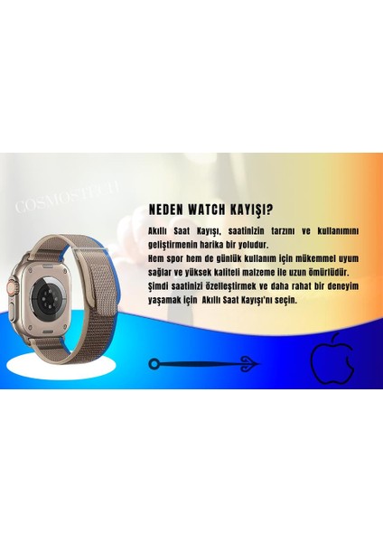 Akıllı Saat Watch için Uyumlu 42MM 44MM 45MM 49MM 1/2/3/4/5/6/se/7/8/ultra Hasır Kordon ve Kayışı Koyu Gri(Turuncu) indirimleri