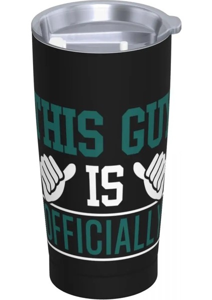 Gök Mavisi 400-600ML Bu Adam Resmi Olarak Taşınabilir Saplı Paslanmaz Çelik Termos Bardak Kahve Samanlı Bardak Su Şişesi Bira Kupa Taza (Yurt Dışından)