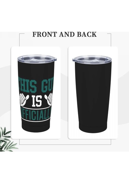 Gök Mavisi 400-600ML Bu Adam Resmi Olarak Taşınabilir Saplı Paslanmaz Çelik Termos Bardak Kahve Samanlı Bardak Su Şişesi Bira Kupa Taza (Yurt Dışından)