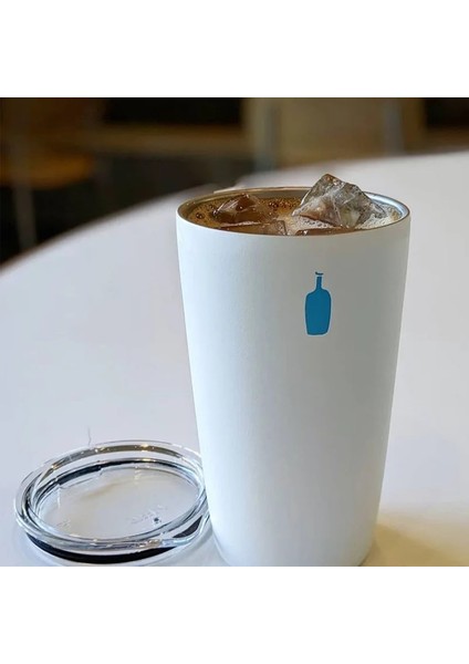 Beyaz 350ML Kahve Kupa Çift Bardak Kahve Fincanı Düz Içme Bardağı Paslanmaz Çelik Kahve Termos Bardak Ins Latte Bardak Su Şişesi (Yurt Dışından) fiyatları