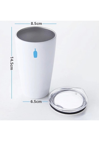 Beyaz 350ML Kahve Kupa Çift Bardak Kahve Fincanı Düz Içme Bardağı Paslanmaz Çelik Kahve Termos Bardak Ins Latte Bardak Su Şişesi (Yurt Dışından) fırsatları