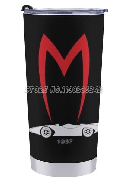 20 Oz Mach 5 1967 20 Oz Araba Fincan Seyahat Kahve Kupa Paslanmaz Çelik Yalıtımlı Kahve Içecek Çay Bardağı Mach 5 Racer x Anime (Yurt Dışından)