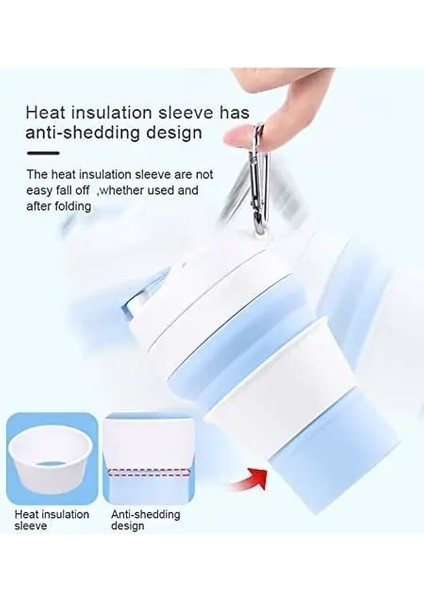 Pembe 500 ml Katlanabilir Kahve Fincanı 350/500 ml Silikon Katlanır Kamp Bardak Sızdırmaz Bpa Ücretsiz Taşınabilir Bardak Seyahat Kapaklı Kupa Yürüyüş Için (Yurt Dışından) indirimleri