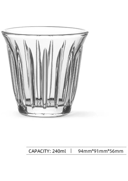 1 Adet Temizle 240 ml Mhw-3bomber 240 ml Sanat Latte Kahve Fincanları Narin Şarap Kupaları Anti-Haşlanma Cam Espresso Fincanı Cappuccino Chic Ev Aksesuarları (Yurt Dışından)