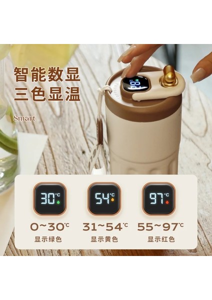 Sıradan 401-500 ml Xiaomi Akıllı Kahve Fincanı Bayanlar Refakatçi Fincan Yaz Soğutmalı Taşınabilir Paslanmaz Çelik Su Bardağı Sıcaklık Göstergesi ile (Yurt Dışından) fırsatları