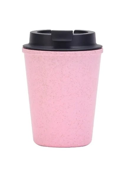 Pembe 350 Mleçevre Dostu Kahve Çay Bardağı Buğday Samanı Seyahat Su Içecek Kupa Silikon Kapaklı Içme Kupaları Kahve Fincanı Kullanışlı Bardak (Yurt Dışından)