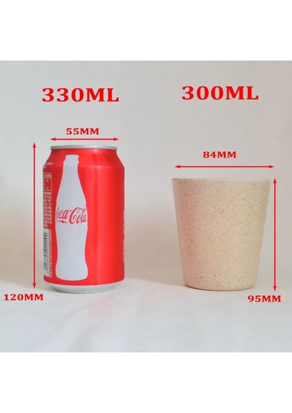 Açık Gri 300ML Kahve Kupaları 300ML Bambu Elyaf Kahve Bantlı Fincan, Biyobozunur Içecek Bardağı Bebek Yemek Takımı Kahve Fincanları, Silikon Kapaklı El Bardağı (Yurt Dışından)