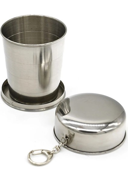 250ML 75ML/150ML/250ML Paslanmaz Çelik Katlanır Bardak Taşınabilir Açık Seyahat Kamp Teleskopik Bardak Anahtarlık Su Kahve Handcup (Yurt Dışından) modelleri