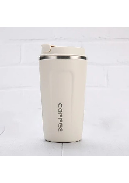 Beyaz 510 ml 380/510 ml Paslanmaz Çelik Kahve Kupa Sızdırmaz Termos Seyahat Termal Termos Yalıtımlı Bardak Süt Çay Su Şişesi RR2187 (Yurt Dışından)