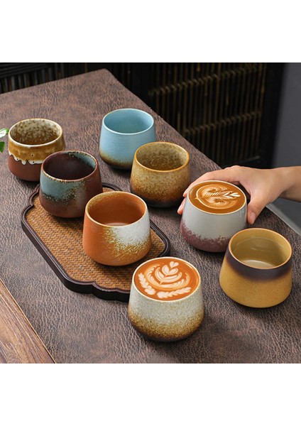 F 101-200 ml Seramik Kahve Fincanı Kahve Kupa Espresso Latte Cappuccino Fincan Çay Fincanı Su Bardağı Ev Ofis Mutfak Drinkware (Yurt Dışından)