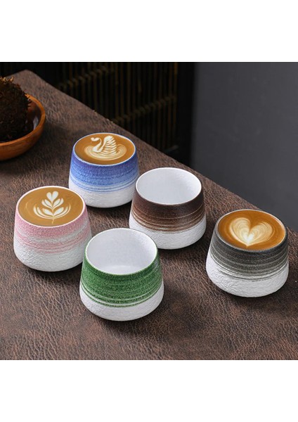 F 101-200 ml Seramik Kahve Fincanı Kahve Kupa Espresso Latte Cappuccino Fincan Çay Fincanı Su Bardağı Ev Ofis Mutfak Drinkware (Yurt Dışından)
