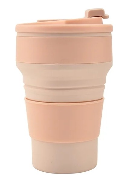 Pembe 200-400ML Silikon Katlanır Su Bardağı Taşınabilir Seyahat Spor Fincan Açık Kamp Taşınabilir Katlanır Kahve Fincanı Eşlik Eden Su Bardağı (Yurt Dışından)
