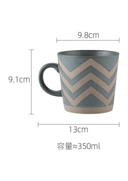 B Yeşil 350 ml Yeni Kahve Fincanları Büyük Iskandinav Retro Seramik Kahve Kupa Coffeeware Ofis Çay Kupa Çift Su Bardağı Ev Kumtaşın Kupalar (Yurt Dışından)