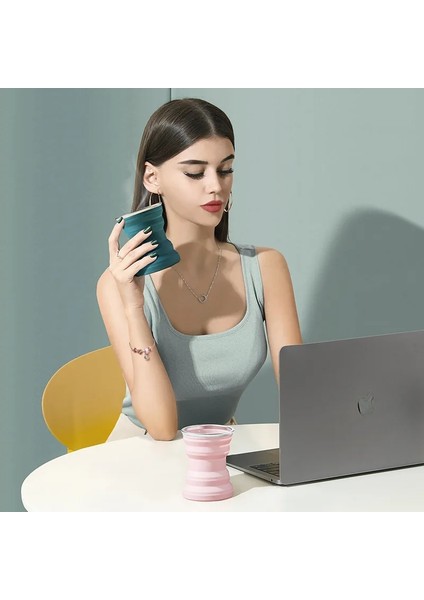 01GRAY 320ML Yaratıcı Kökeni Kupası Taşınabilir Silikon Katlanır Kapaklı Bardak Seyahat Yıkama Ağız Bardak Açık Kamp Için Isıya Dayanıklı Su Kahve Fincanı (Yurt Dışından)