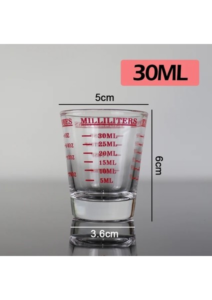 30 ml Espresso Cam Ölçüm Fincan Espresso Atış Cam Sıvı Cam Ons Bardak Ölçeği Mutfak Malzemeleri Profesyonel Barista Kahve Araçları (Yurt Dışından)