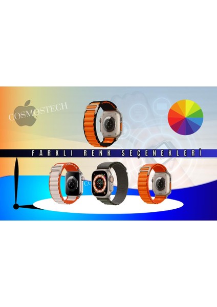 Akıllı Saat Watch için Uyumlu 42MM 44MM 45MM 49MM 1/2/3/4/5/6/se/7/8/ultra Çift Katman Kordon ve Kayışı Siyah(Yeşil) fiyatları