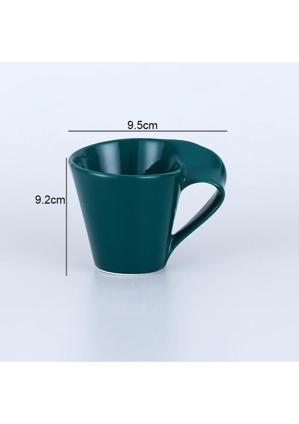 Büyük Bir Kupa Seramik Çay Kahve Kupaları Düz Renk Çay Süt Bardakları 200/250 ml Yaratıcı Ev Masaüstü Şekilli Kahvaltı Bardak Tabakları Süt Kahve Kupaları (Yurt Dışından)
