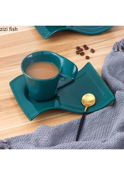 Büyük Bir Kupa Seramik Çay Kahve Kupaları Düz Renk Çay Süt Bardakları 200/250 ml Yaratıcı Ev Masaüstü Şekilli Kahvaltı Bardak Tabakları Süt Kahve Kupaları (Yurt Dışından)
