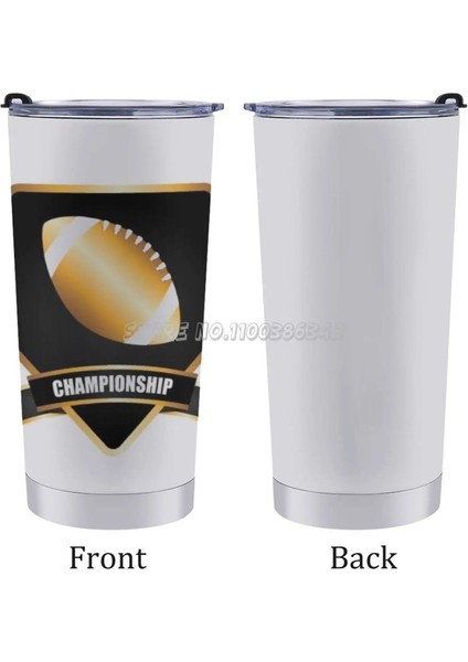 20 Oz Turnuva Rugby, Amerikan Futbolu Altın Seyahat Kahve Kupa 20 Oz Araba Fincan Çay Kahve Su Kupa Mühür Kapaklı Rugby Top Alex Goo (Yurt Dışından)