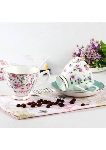 Stil B 200-400 ml 1 Pc Asil Kemik Çini Kahve Fincanı Seramik Öğleden Sonra Çay Fincanları ve Tabakları Seti Yüksek Kaliteli Porselen Cafe Parti Drinkware Güzel Hediye (Yurt Dışından)