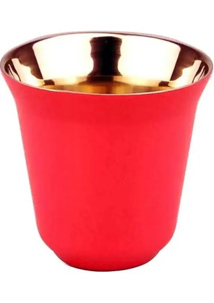 Gül Kırmızı Çift Duvar Kahve Kupa Bardak Paslanmaz Çelik Sevimli 80 ml Espresso Yalıtım Nespresso Pixie Kahve Kapsül Şekli Termo Kahve Kupaları (Yurt Dışından)
