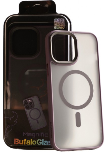 Bufalo Glass iPhone 14 Pro MagSafe Uyumlu Magnific Deep Purple Case Premium Derin Mor Kılıf modelleri