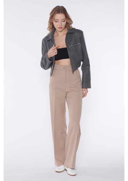 Gri Fermuarlı Ceket modelleri