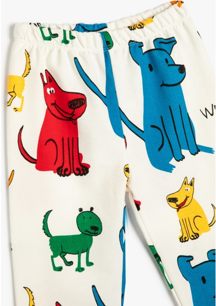 Jogger Eşofman Altı Hayvanlar Baskılı Beli Lastikli Pamuklu modelleri
