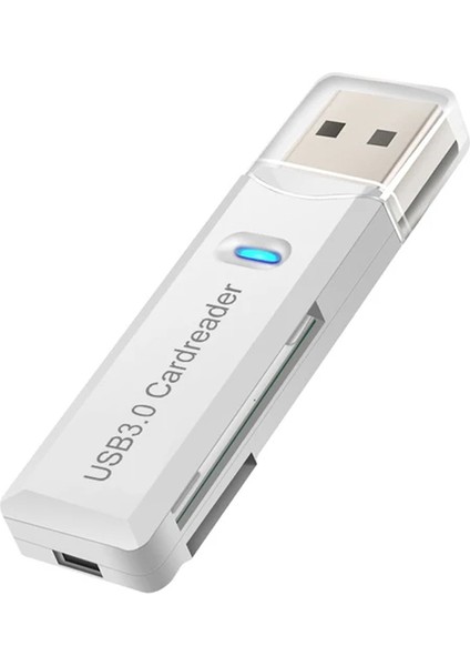 FXN-143 Tf USB Kart Okuyucu Bellek USB 3.0 Mikro Sd Kart USB Adapter Çevirici-Beyaz