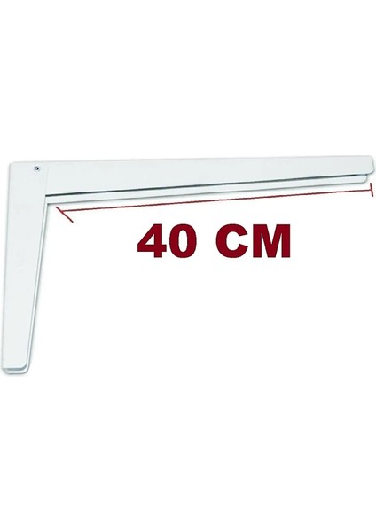 YT400 Duvara Montajlı Katlanır Masa Ayağı Konsolu Aparatı 40CM Beyaz