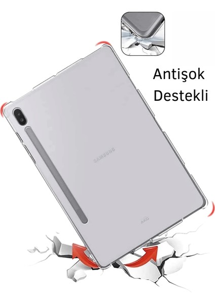 Galaxy Tab S9 Fe 10,9 Inç Uyumlu Silikon Yumuşak Darbeye Dayanıklı Şeffaf Antişok Kılıf