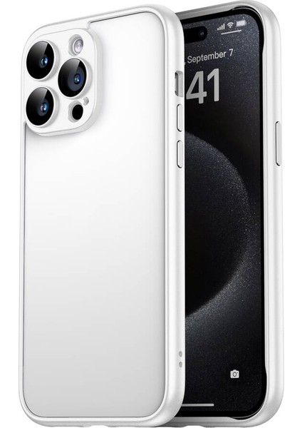 iPhone 15 Pro Kılıf Kamera Korumalı Renkli Kenar Sert Pc Şık Görünüm Kapak