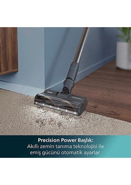 5 Aşamalı Filtreleme Sistemli, LED Başlıklı, Akıllı Dijital Ekran, 80 Dk Çalışma Süreli, Islak Kuru Premium Dikey Süpürge - LUCİOLE BEYAZ LAMBADER HEDİYE!