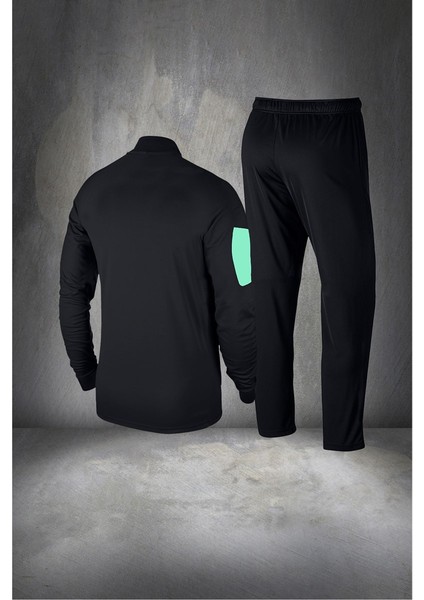 Büyük Beden Erkek Siyah Supra Penye Kumaş Rahat Kol Cep Detaylı Eşofman Seti (4XL- 10XL) fırsatları